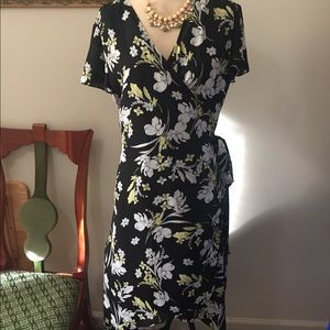 High low black floral dress